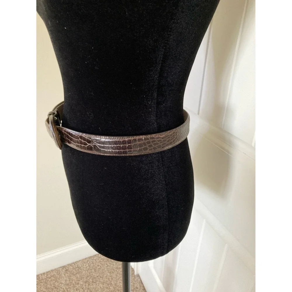 Womens Genuine Brown Alligator Belt Size Medium‎ Classic Timeless Leather